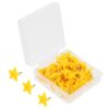 Beavorty 100pcs Star Bulletin Board Pins Bright Yellow Star Shaped Push Pins for Cork Board with Plastic and Iron Material, Secure and Stable Attachment for Wall Posters and School Supplies