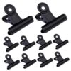 Beavorty Bull and Hanging Functionality Black Paper Clips Metal 20pcs 1.5 Inch Mini Binder Clips with Tight Slip-Free Binding for Office Notes and Price Tags