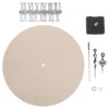 BEBEMOKO Wooden Art Clock with Silver Roman Numerals Blank Round Wall Clock Face for Office and Cafe Decoration