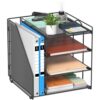 Becomrock Desk Organizer, 4-Tier Metal File Organizer for Desk with Vertical File Holder, Office Accessories and Desktop Storage for Office Supplies (Black)