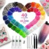 Bedazzling Kit 40000Pcs 40 Colors Resin Jelly Rhinestones for Diamond Art