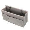 Bed Rail Organizer Caddy with 4 Pockets, Cotton Linen Hanging Storage
