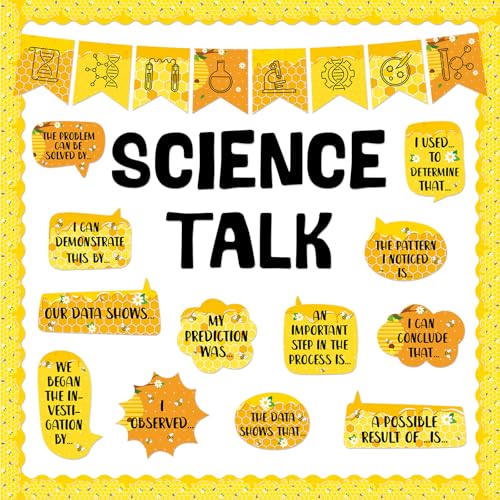 Bee Science Bulletin Board Set Bee Classroom Decorations Science Talk Bulletin Board Decorations Educational Paper Cutouts for Elementary Middle School Wall Decor Back to School Teacher Supplies