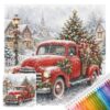 Beginner Cross Stitch Kit 50x50cm Stamped Christmas Car
