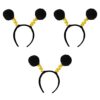 Beistle Soft-Touch Pom-Pom Boppers Headbands in Black and Yellow, 3 Pieces