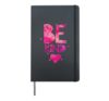 Be Kind Colorful Pink Hearts,Inspire Kindness, Love, Peace Hardcover Journal, Black