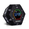 BELEEMET Pomodoro Timer,Hexagon Cube Magnetic Flip,ADHD Tools for Adults/Kids Task Timer for Office, Study, Exercise, Meditation,3/5/15/30/45/60min&Custom Digital Countdown, Adjustable Sound,Black