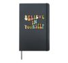 Believe In Yourself Positive Mental Health Growth Mindset Hardcover Journal, Black