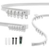Bendable Curtain Rail, Flexible Ceiling Curtain Track Heavy Duty, 1m/2m/3m/4m/5m/6m Bendable Curtain Rail Track for Bay Windows Room Divider, Wall/Ceiling Mounted All Fittings(White,13ft/4m)