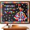 Benwanfee Hispanic Heritage Month Decorations Hispanic Culture Bulletin Board with Latin American Flags, Board Border, Banner & Flag Cutout for Spanish Culture Party Classroom Wall Door Decor