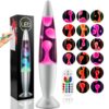 Besight Liquid Motion Lamps with Remote, 17 Colors Changing Night Light 13.5 Inch RGB LED Table Lamp Relaxing for Kids Adults, LED Night Lights Lamp for Home Decor Christmas,Party,Pink Wax