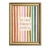Be Silly Be Honest Be Kind Wall Art Kids Classroom Sign Wall Decor Colorful Striped Positive Quote Poster Canvas Print Picture for Playroom Nursery Living Room Bedroom 12x16 inch Gold Framed