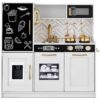 Best Choice Products Wooden Play Kitchen for Kids, Pretend Play Cooking Toy Set with Sink, Oven, Microwave, Refrigerator, Ice Maker & Accessories, Kitchen Playset for Toddlers Ages 3+ - White