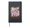 Best Coach Ever Bold Distressed Text Design Hardcover Journal, Black