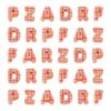 Bestewelry 30Pcs Orange Plaid Print Large Chunky Letter Beads