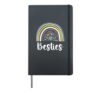 Besties BFF Heart Best Friends Bestie Hardcover Journal, Black