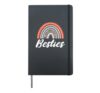Besties BFF Heart Best Friends Bestie Hardcover Journal, Black