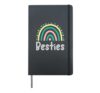 Besties BFF Heart Best Friends Bestie Hardcover Journal, Black