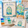 Be Still Christian Sea Glass Sun Catcher DIY Kit, Cross Sea Glass Art,Bible Study DIY Craft, Christian Gift for Women