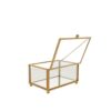 BESTonZON Retro Glass Jewelry Box Lidded Rectangle Keepsake Organizer
