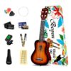 Besyou Soprano Ukulele Beginner Kit 21 Inch, Solid Wood Ukelele for Beginner Adult Student, All-in-One Starter Set with Gig Bag Strap Picks