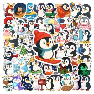 BETANAS 100 PCS Penguin Stickers Cute Chibi Funny Animal for Teens Adults