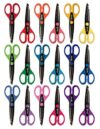 Better Office Products 18 Piece Decorative Edge Craft Scissors, 18 Colors and Edge Designs, 6 Inch Length, 2.5 Inch Blades, Assorted 18 Count Edger Scissors