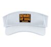 Beware Street Sign Dog Walker Sport Sun Visor, Adult, One Size, White