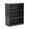 BHRTFPA 3-Tier Adjustable Shelf Bookcase, Freestanding True Black Oak Open Storage Shelving Unit, Modern Display Organizer for Living Room Bedroom Home Office(TrueBlackOak)