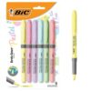 BIC Brite Liner Grip Pastel Highlighter Set, Chisel Tip, 6-Count Pack