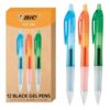 BIC Intensity Clic Black Gel Pens, Medium Point, 0.7mm, 12-Count Pack