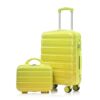 BIFULDYO 2 Pcs 20" Luggage w 14" Cosmetic Bag, HardShell, Modern Colors