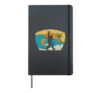 Bigfoot Retro Surfing Gift for Shaka Aloha Surfer Dude Hardcover Journal, Black