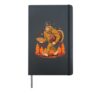 Bigfoot turkey pizza thanksgiving day fall sasquatch kids Hardcover Journal, Black