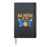 Big Sister Of The Birthday Boy Milk and Cookies Lover Hardcover Journal, Black