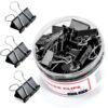 Binder Clips 48 Pcs Medium Binder Clips Black Binder Clip Medium 1.25 Inches Office Clip with Container Paper Binder Clip Office Supplies Paper Clamps Bulk for Office Home