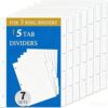 Binder Dividers for 3 Ring Binder with 5 Tabs, 7 Sets