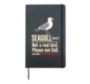 Birding Seagull Not A Real Bird Please See Gull Hardcover Journal, Black