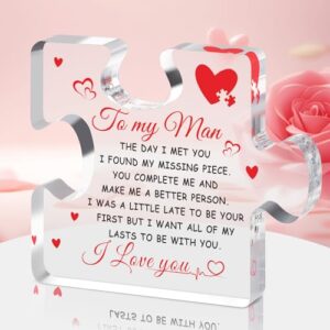 Birthday Gifts for Boyfriend Men to My Man Acrylic Block Puzzle