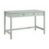Bison office Wood Writing Desk with Scallop Front and Drawer, Small Secretary Teen Desk Study Table for Girls Bedroom, Sage