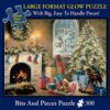 Bits and Pieces – Large 300 Piece Glow in The Dark Jigsaw Puzzle for Adults – Not a Creature was Stiring, Christmas Eve, Holiday - by Artist Nicky Boehme, Completed Puzzle Size: 18" x 24"