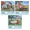 Bits and Pieces – Value Set of Three Large 300 Piece Jigsaw Puzzles for Adults – Sunny Season Collection by Artist John Sloane, Completed Puzzle Size: 18" x 24"