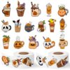 BkeeCten Halloween Coffee Latte Mug Sticker Roll