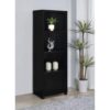 Black 3-Shelf Engineered Wood Media Tower with Particle Board+MDF