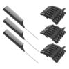 Black Abs Hair Clips Set with Tail Comb for Sectioning Styling