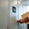 Black Acrylic Locker Numbered Plate, Self-Adhesive Numeric Tag