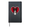 Black and White Basenji Heart Hardcover Journal, Black