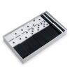 Black and White Double 6 Two Tone Jumbo Domino Tiles with Spinner