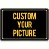 Black Background Cream Border Tin Sign, Custom Photo Text Logo Rustproof 12x8 Decor