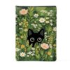 Black Cat Floral Book Sleeve, Cottagecore Book Pouch Protector Zipper Cover